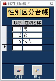 性別区分台帳